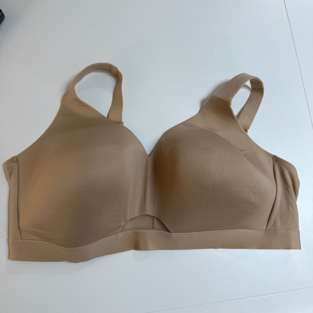 Cacique Wirefree Bra Tan Women 46DDD Solid Excellent Condition